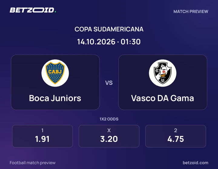 Boca Juniors x Vasco da Gama Boca Juniors x Vasco da Gama: prévia do jogo de Copa Sul-Americana, com escudos e informações da partida.