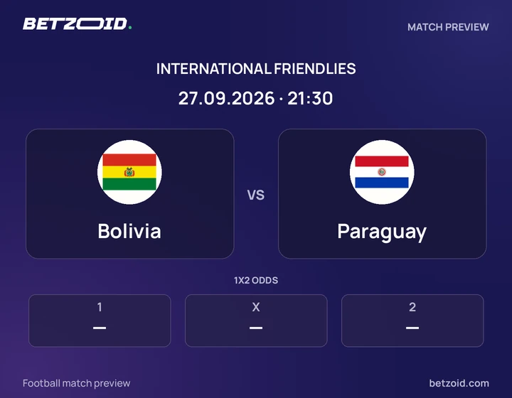 Bolivia - Paraguay Bolivia vs Paraguay: International Friendlies match preview with team badges and kick-off details.