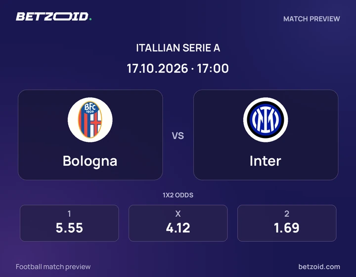 Bologna – Inter Bologna – Inter: presentazione della partita di Serie A con stemmi e orario di inizio.