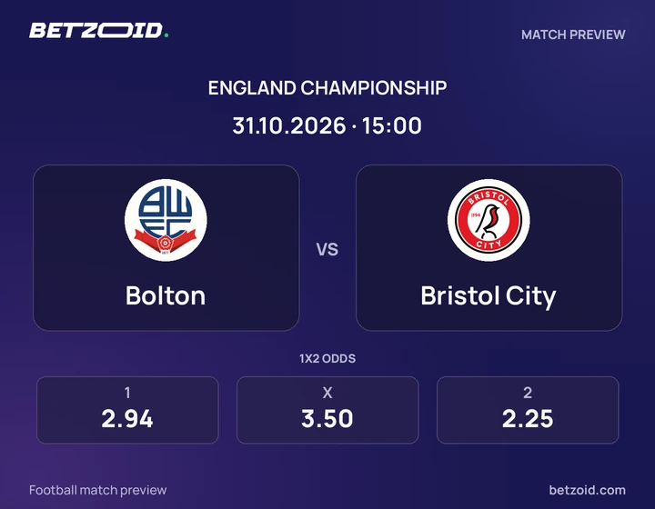 Bolton - Bristol City Bolton vs Bristol City: England Championship match preview with team badges and kick-off details.