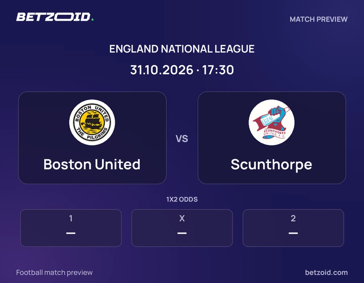 Boston United - Scunthorpe Boston United vs Scunthorpe: England National League match preview with team badges and kick-off details.