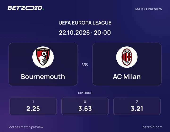 Bournemouth – Milan Bournemouth – Milan: presentazione della partita di Europa League con stemmi e orario di inizio.
