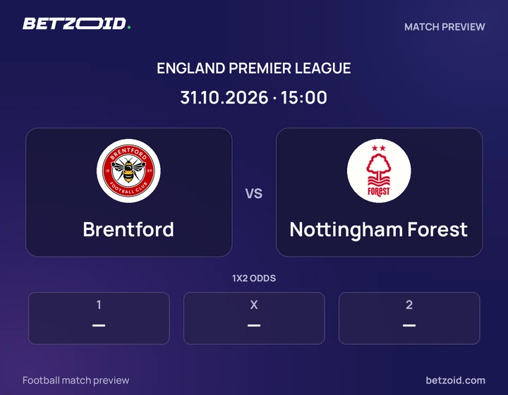 Brentford - Nottingham Forest Brentford vs Nottingham Forest: England Premier League match preview with team badges and kick-off details.