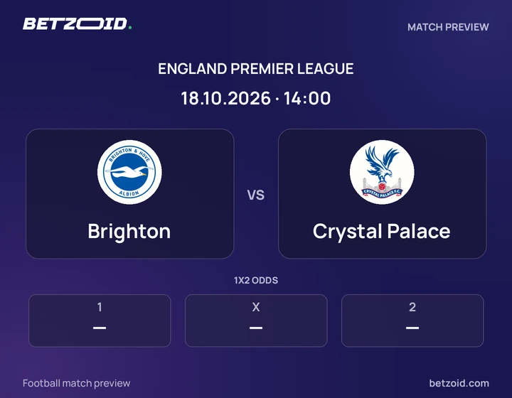 Brighton - Crystal Palace Brighton vs Crystal Palace: England Premier League match preview with team badges and kick-off details.