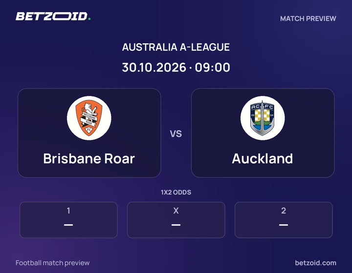 Brisbane Roar - Auckland Brisbane Roar vs Auckland: Australia A-League match preview with team badges and kick-off details.