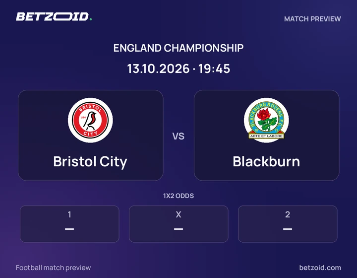 Bristol City vs Blackburn: England Championship match preview with team badges and kick-off details.
