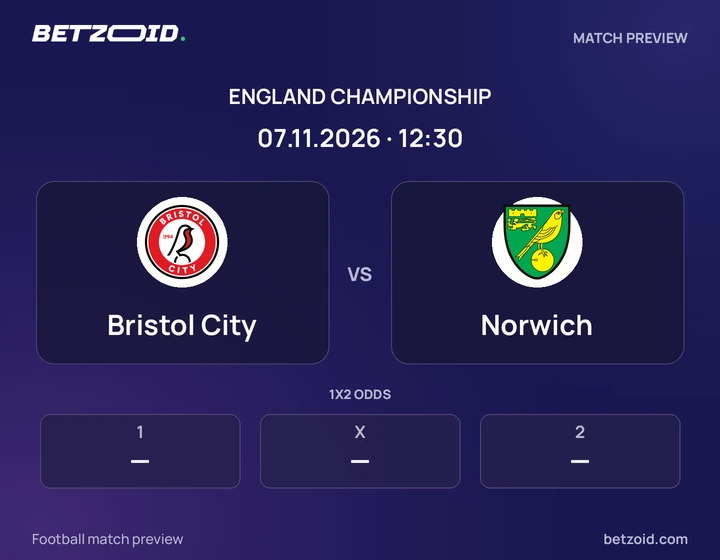 Bristol City - Norwich Bristol City vs Norwich: England Championship match preview with team badges and kick-off details.