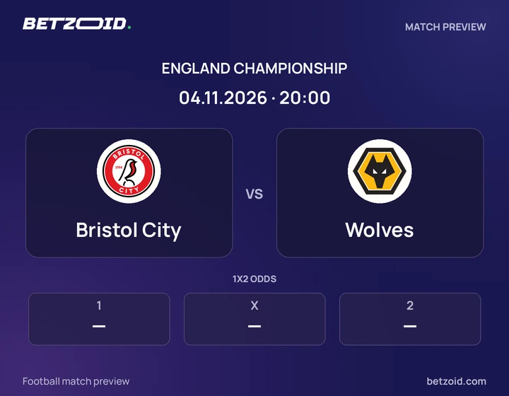 Bristol City - Wolves Bristol City vs Wolves: England Championship match preview with team badges and kick-off details.