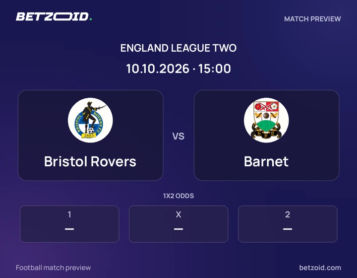 Bristol Rovers vs Barnet: England League Two match preview with team badges and kick-off details.