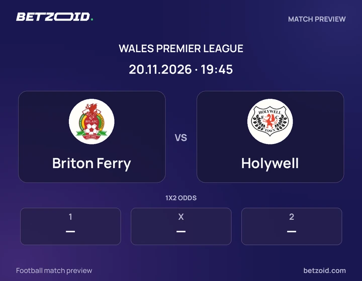 Briton Ferry - Holywell Briton Ferry vs Holywell: Wales Premier League match preview with team badges and kick-off details.
