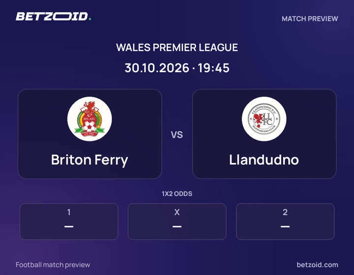 Briton Ferry - Llandudno Briton Ferry vs Llandudno: Wales Premier League match preview with team badges and kick-off details.