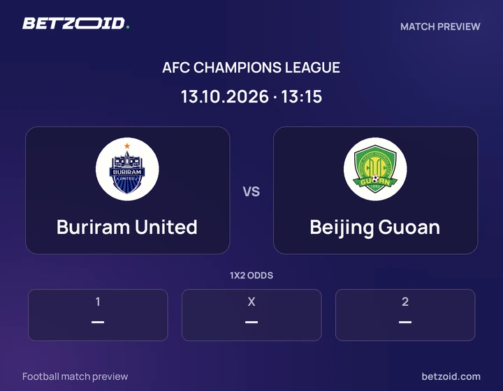 Buriram United - Beijing Guoan Buriram United vs Beijing Guoan: AFC Champions League match preview with team badges and kick-off details.