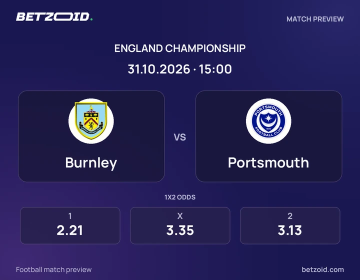 Burnley - Portsmouth Burnley vs Portsmouth: England Championship match preview with team badges and kick-off details.