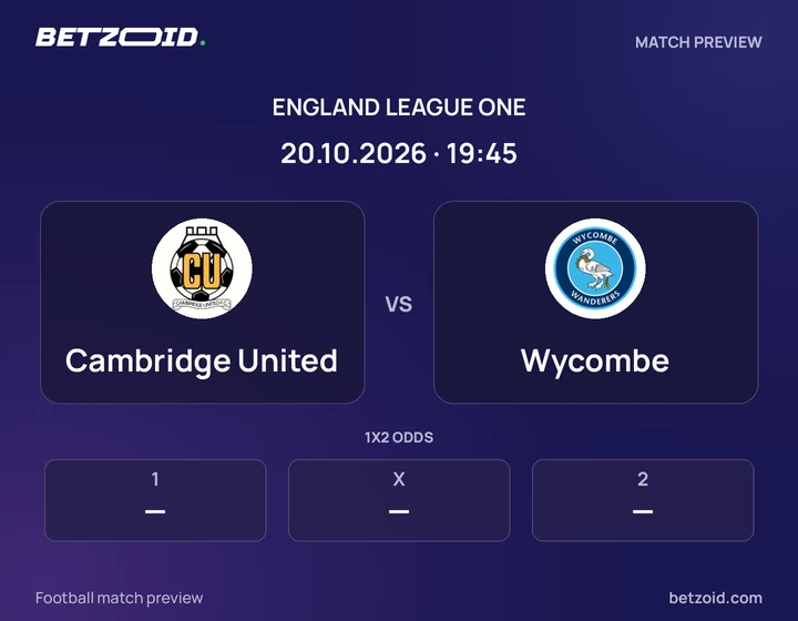Cambridge United - Wycombe Cambridge United vs Wycombe: England League One match preview with team badges and kick-off details.