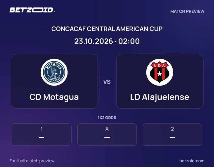 CD Motagua vs LD Alajuelense: CONCACAF Central American Cup match preview with team badges and kick-off details.