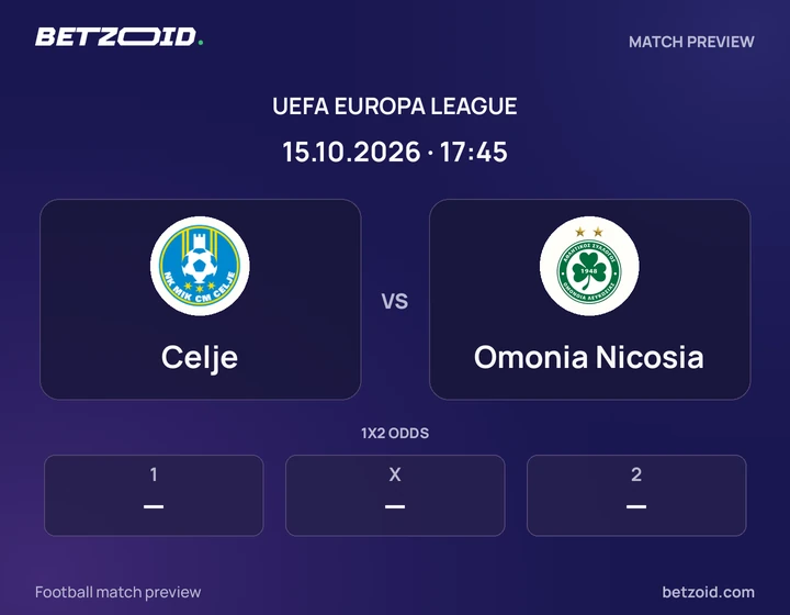 Celje - Omonia Nicosia Celje vs Omonia Nicosia: UEFA Europa League match preview with team badges and kick-off details.