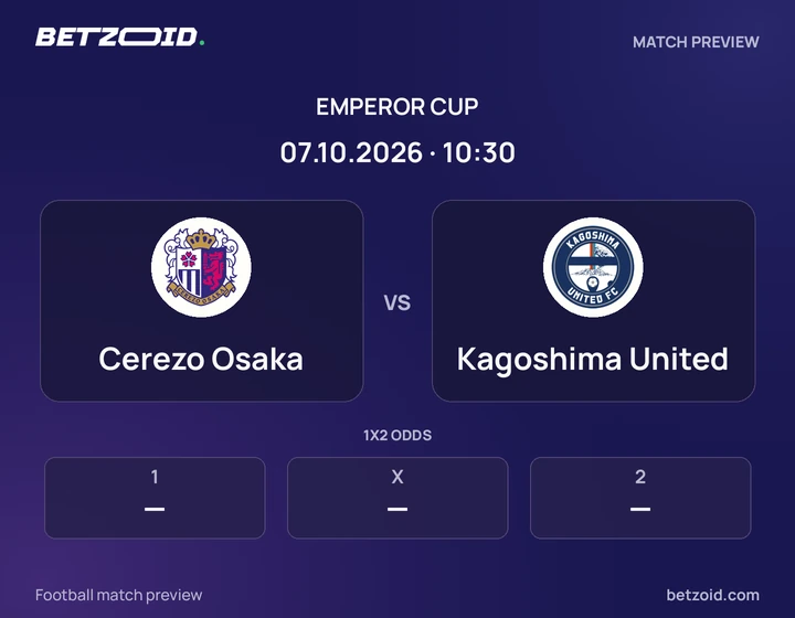 Cerezo Osaka - Kagoshima United Cerezo Osaka vs Kagoshima United: Emperor Cup match preview with team badges and kick-off details.