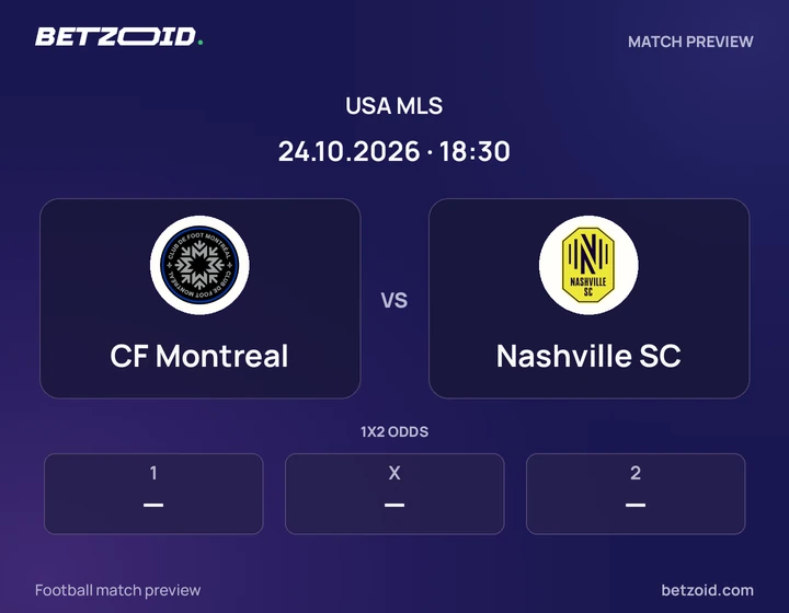 CF Montreal vs Nashville SC: USA MLS match preview with team badges and kick-off details.