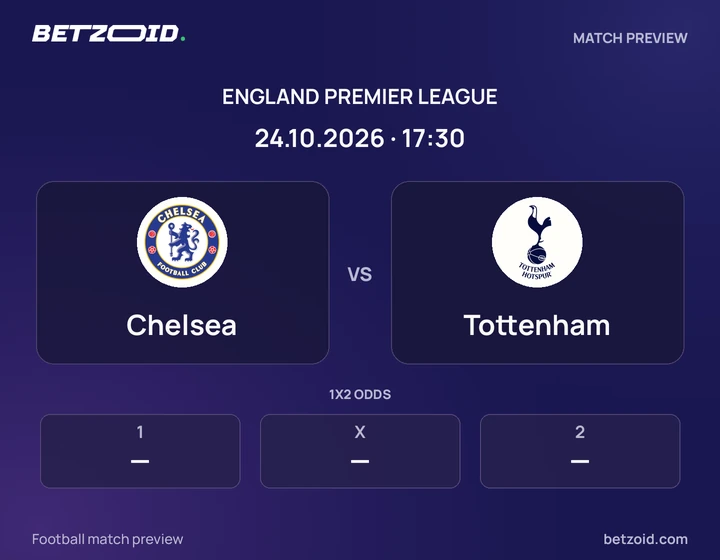Chelsea - Tottenham Chelsea vs Tottenham: England Premier League match preview with team badges and kick-off details.
