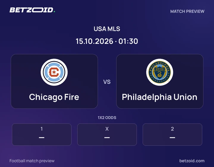 Chicago Fire - Philadelphia Union Chicago Fire vs Philadelphia Union: USA MLS match preview with team badges and kick-off details.