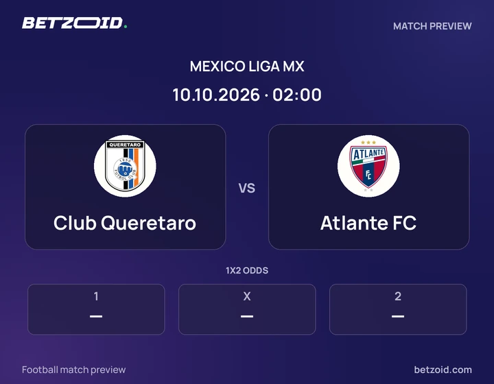 Club Queretaro - Atlante FC Club Queretaro vs Atlante FC: Mexico Liga MX match preview with team badges and kick-off details.