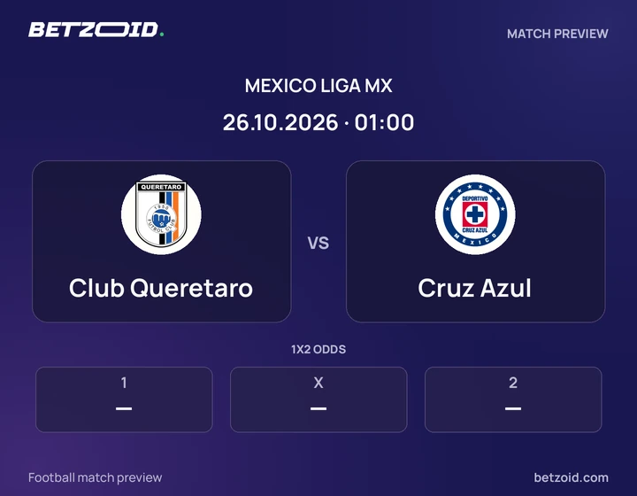 Club Queretaro - Cruz Azul Club Queretaro vs Cruz Azul: Mexico Liga MX match preview with team badges and kick-off details.