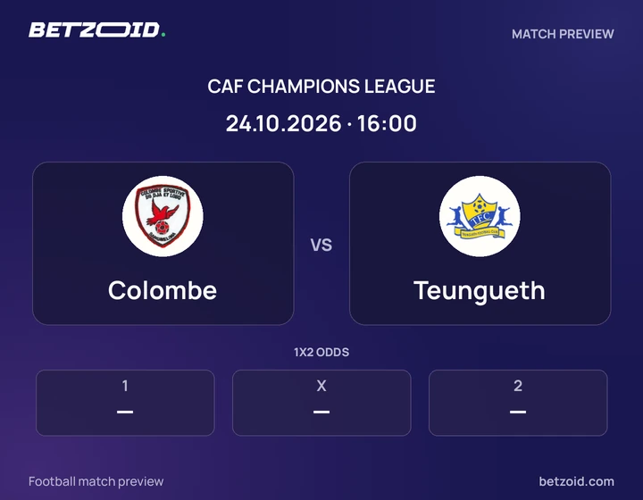 Colombe vs Teungueth: CAF Champions League match preview with team badges and kick-off details.