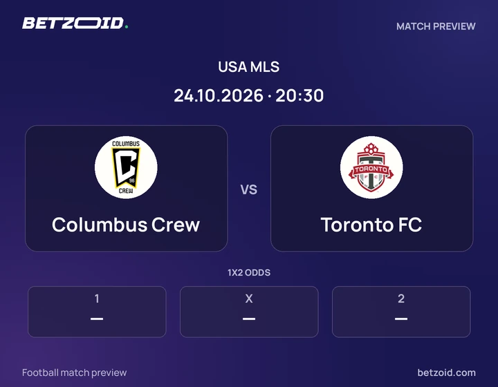 Columbus Crew vs Toronto FC: USA MLS match preview with team badges and kick-off details.