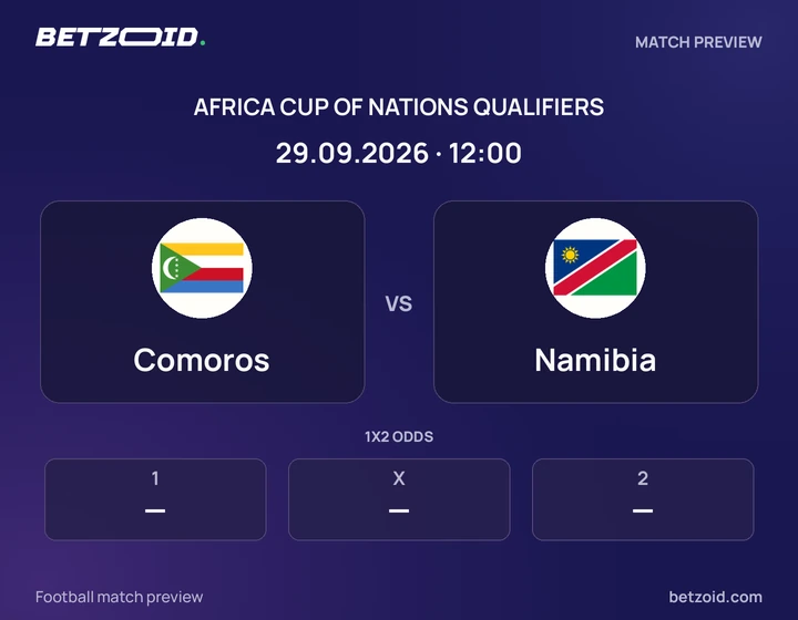 Comoros - Namibia Comoros vs Namibia: Africa Cup of Nations Qualifiers match preview with team badges and kick-off details.