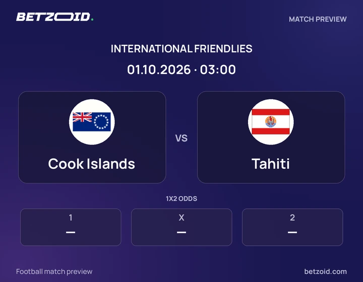 Cook Islands - Tahiti Cook Islands vs Tahiti: International Friendlies match preview with team badges and kick-off details.