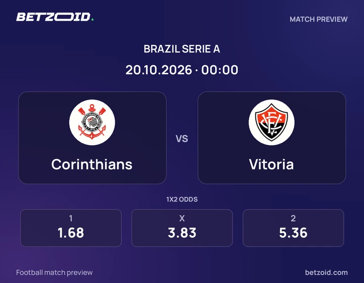 Corinthians x Vitoria Corinthians x Vitoria: prévia do jogo de Brasileirão Série A, com escudos e informações da partida.
