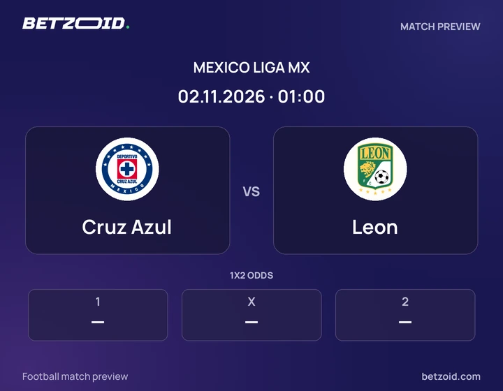 Cruz Azul - Leon Cruz Azul vs Leon: Mexico Liga MX match preview with team badges and kick-off details.