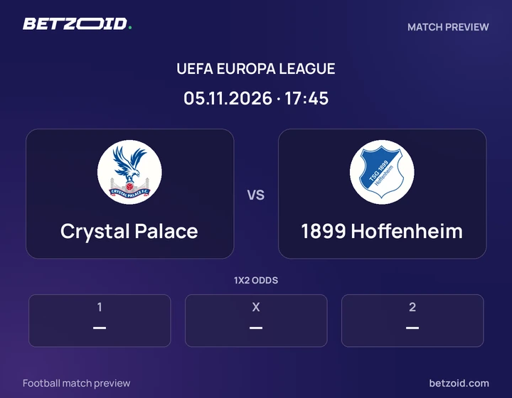 Crystal Palace - 1899 Hoffenheim Crystal Palace vs 1899 Hoffenheim: UEFA Europa League match preview with team badges and kick-off details.