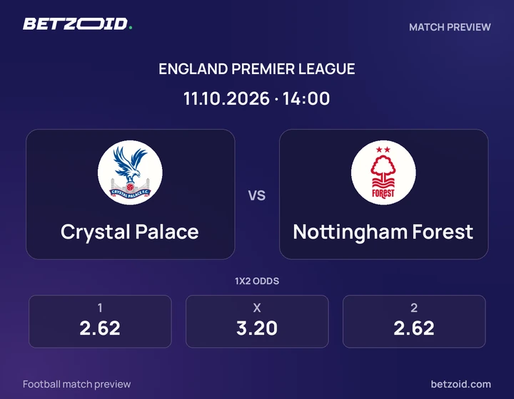 Crystal Palace - Nottingham Forest Crystal Palace vs Nottingham Forest: England Premier League match preview with team badges and kick-off details.