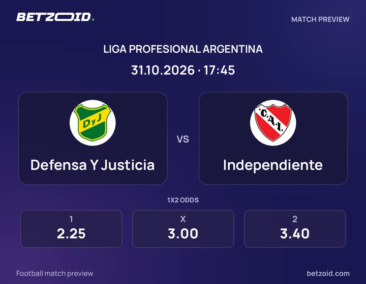 Defensa Y Justicia vs. Independiente Defensa Y Justicia vs. Independiente: imagen del partido de Liga Profesional Argentina.