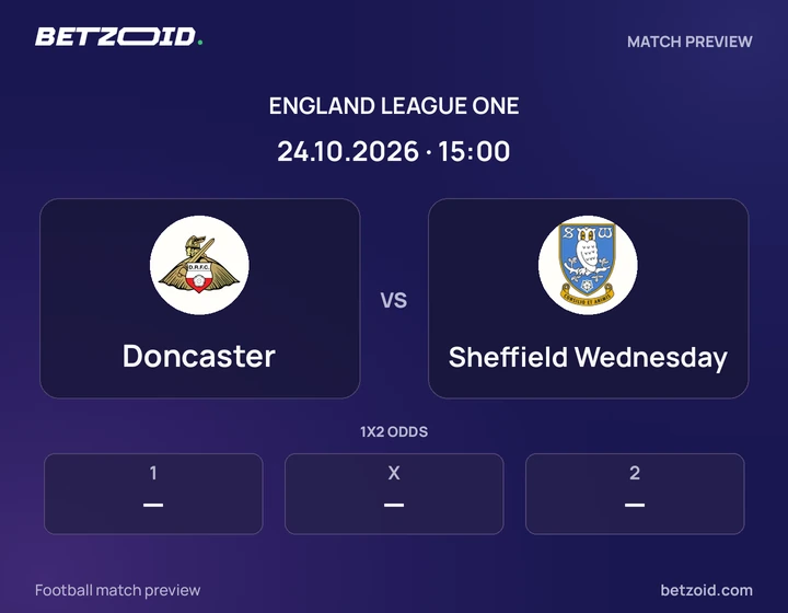 Doncaster vs Sheffield Wednesday: England League One match preview with team badges and kick-off details.