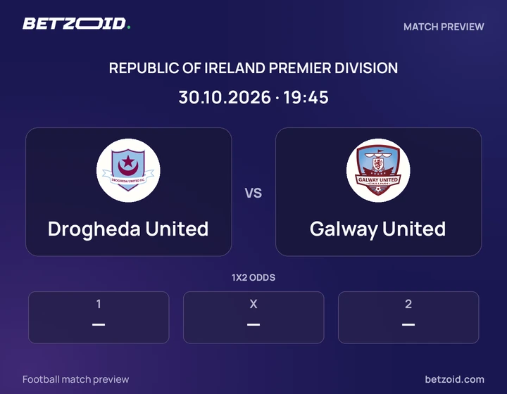 Drogheda United - Galway United Drogheda United vs Galway United: Republic of Ireland Premier Division match preview with team badges and kick-off details.
