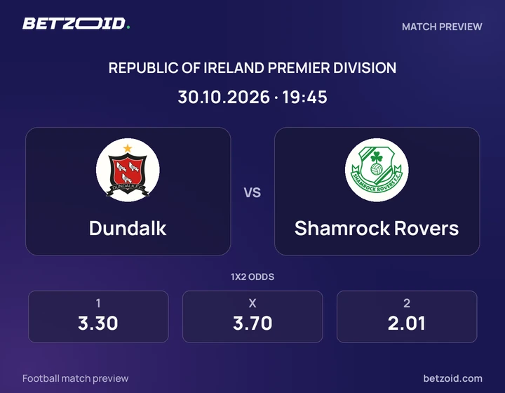 Dundalk - Shamrock Rovers Dundalk vs Shamrock Rovers: Republic of Ireland Premier Division match preview with team badges and kick-off details.