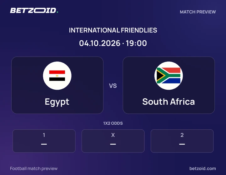Egypt vs South Africa: International Friendlies match preview with team badges and kick-off details.