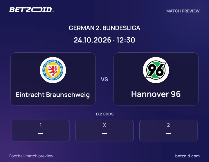 Eintracht Braunschweig - Hannover 96 Eintracht Braunschweig vs Hannover 96: German 2. Bundesliga match preview with team badges and kick-off details.