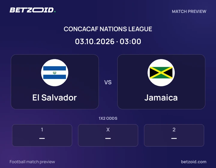 El Salvador vs Jamaica: CONCACAF Nations League match preview with team badges and kick-off details.