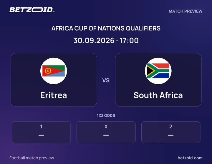 Eritrea - South Africa Eritrea vs South Africa: Africa Cup of Nations Qualifiers match preview with team badges and kick-off details.