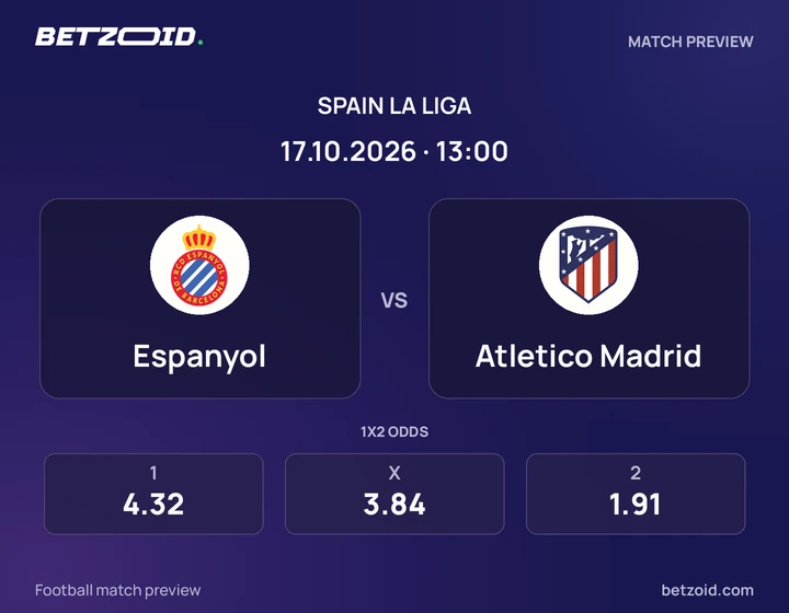 Espanyol vs. Atlético de Madrid Espanyol vs. Atlético de Madrid: imagen del partido de La Liga.