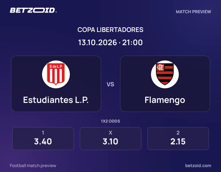 Estudiantes L.P. x Flamengo Estudiantes L.P. x Flamengo: prévia do jogo de Copa Libertadores, com escudos e informações da partida.