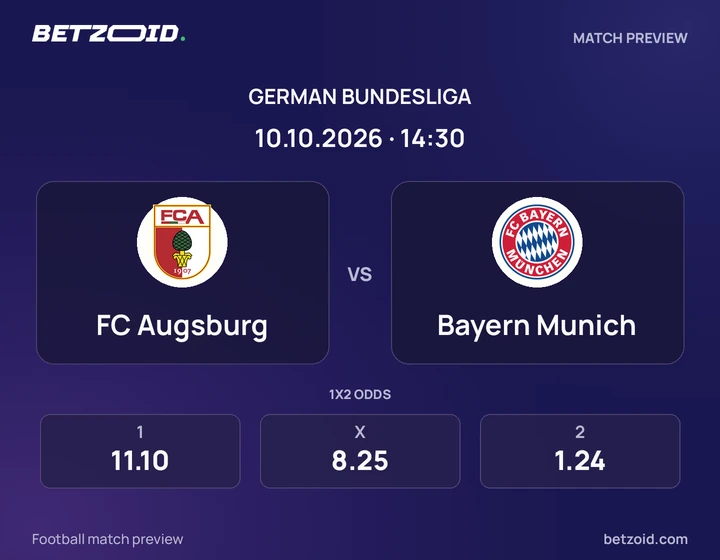 FC Augsburg – Bayern München FC Augsburg – Bayern München: Spielvorschau zum Wettbewerb Bundesliga mit Teamlogos und Anstoßzeit.