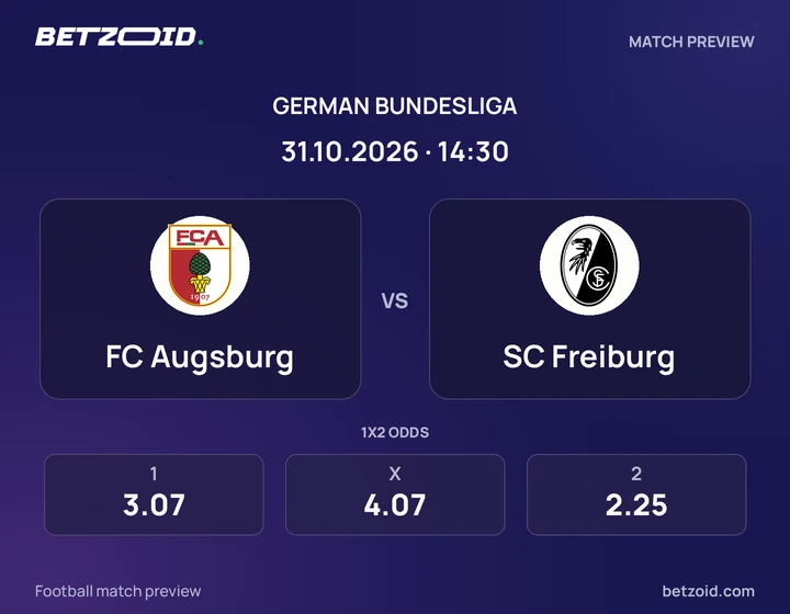 FC Augsburg – SC Freiburg FC Augsburg – SC Freiburg: Spielvorschau zum Wettbewerb Bundesliga mit Teamlogos und Anstoßzeit.