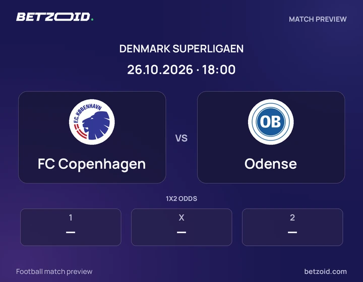 FC Copenhagen - Odense FC Copenhagen vs Odense: Denmark Superligaen match preview with team badges and kick-off details.