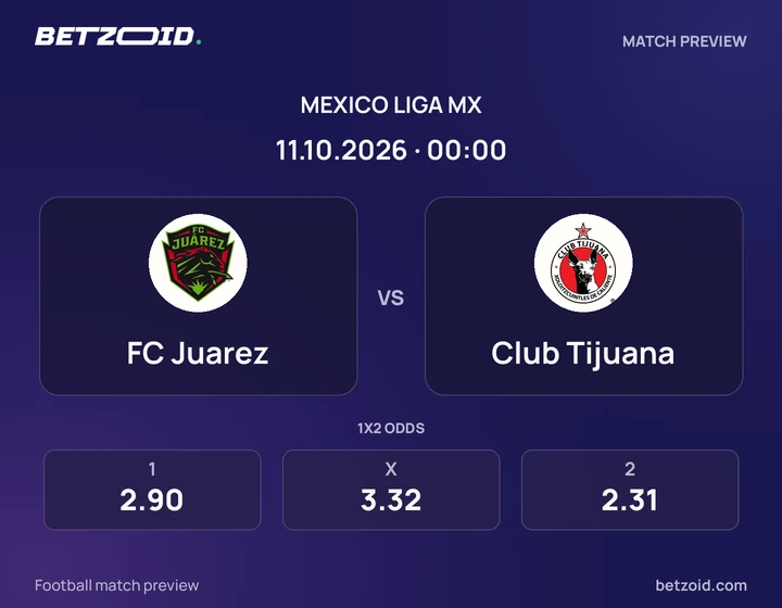 FC Juarez vs. Club Tijuana FC Juarez vs. Club Tijuana: previa del partido de Liga MX, con escudos y datos del encuentro.