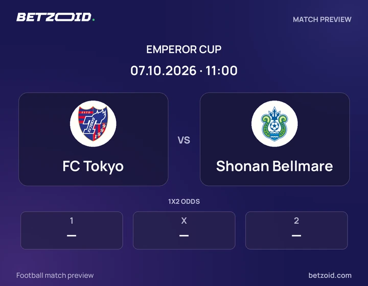 FC Tokyo - Shonan Bellmare FC Tokyo vs Shonan Bellmare: Emperor Cup match preview with team badges and kick-off details.