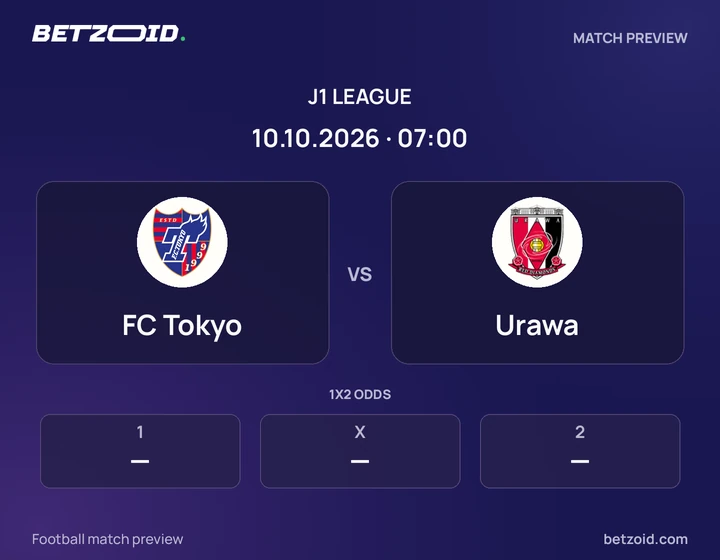 FC Tokyo vs Urawa: J1 League match preview with team badges and kick-off details.